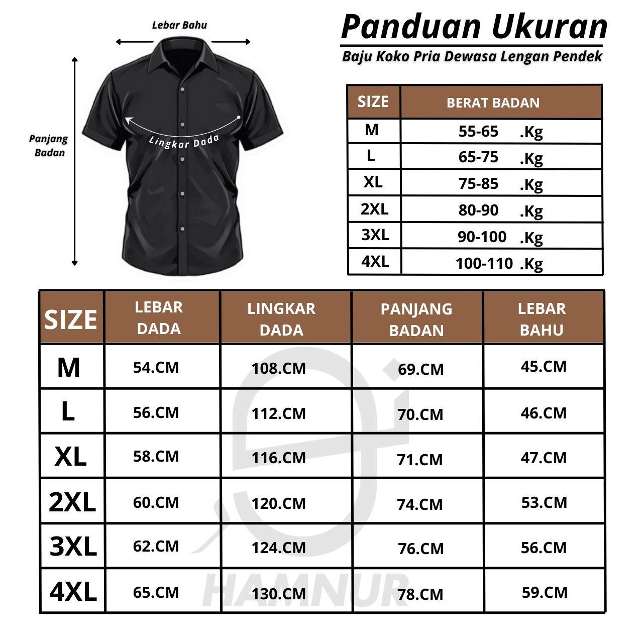 Baju Koko Pria Kemko Lengan Pendek Bahan Katun Madinah Size M L XL Jumbo XXL XXXL 4XL Baju Koko Laki Laki Warna Coklat Muda Muslim Dewasa