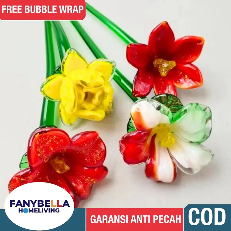 Bunga Kristal Mewah Ukuran 35cm - Pilihan Random Pertangkai 0