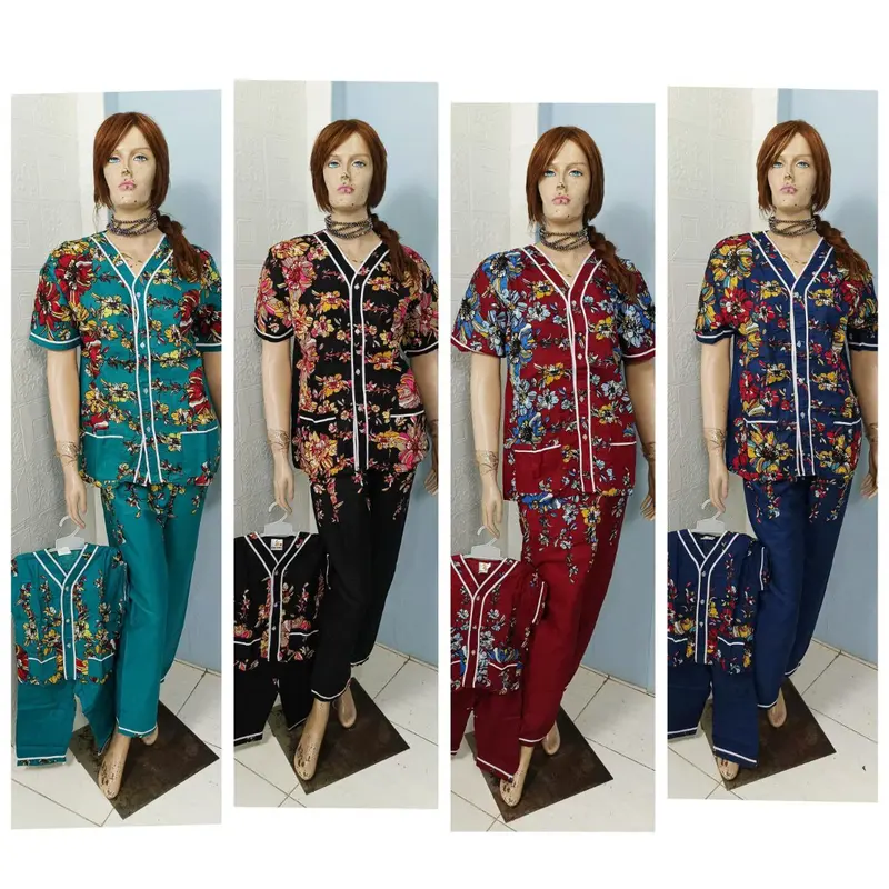 PIAMA CP BAJU TIDUR BATIK BAGAN SIAPI API BAHAN KATUN MOTIF BUNGA UK 3,M,L,XL 0