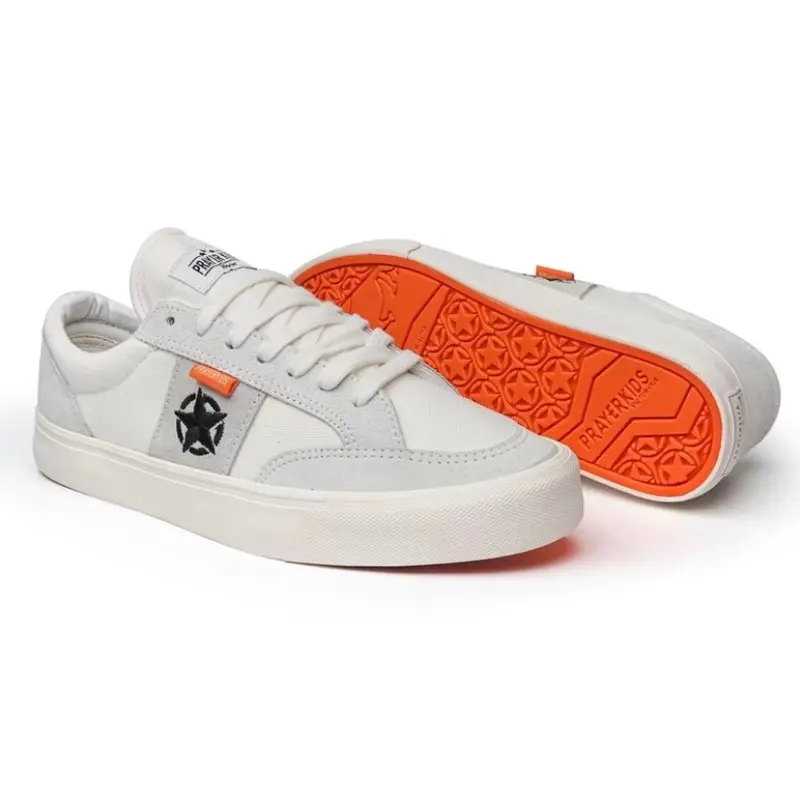 Prayer kids - Sepatu Vulcanize PRAYERKIDS Geh - Sneakers Kanvas Anti Slip, Warna Offwhite, Pria/Wanita karet casual shoes  sneakers Snekers Hitam Putih Black suede sepatu Fashion 2