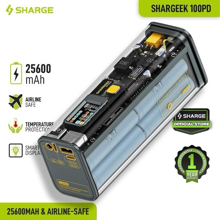 Gambar Shargeek 100 PD USB-C 25600mAh Power Bank Handphone HP Notebook Laptop dari Sharge Indonesia Kota Administrasi Jakarta Selatan Tokopedia