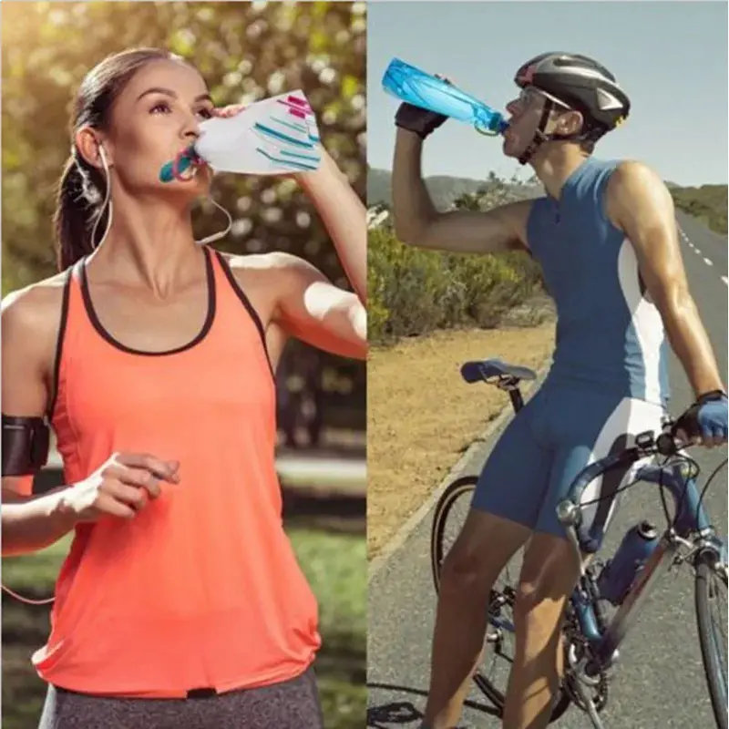 Botol Minum Lipat 700ml Traveling Camping Hiking Foldable Water Bottle 6