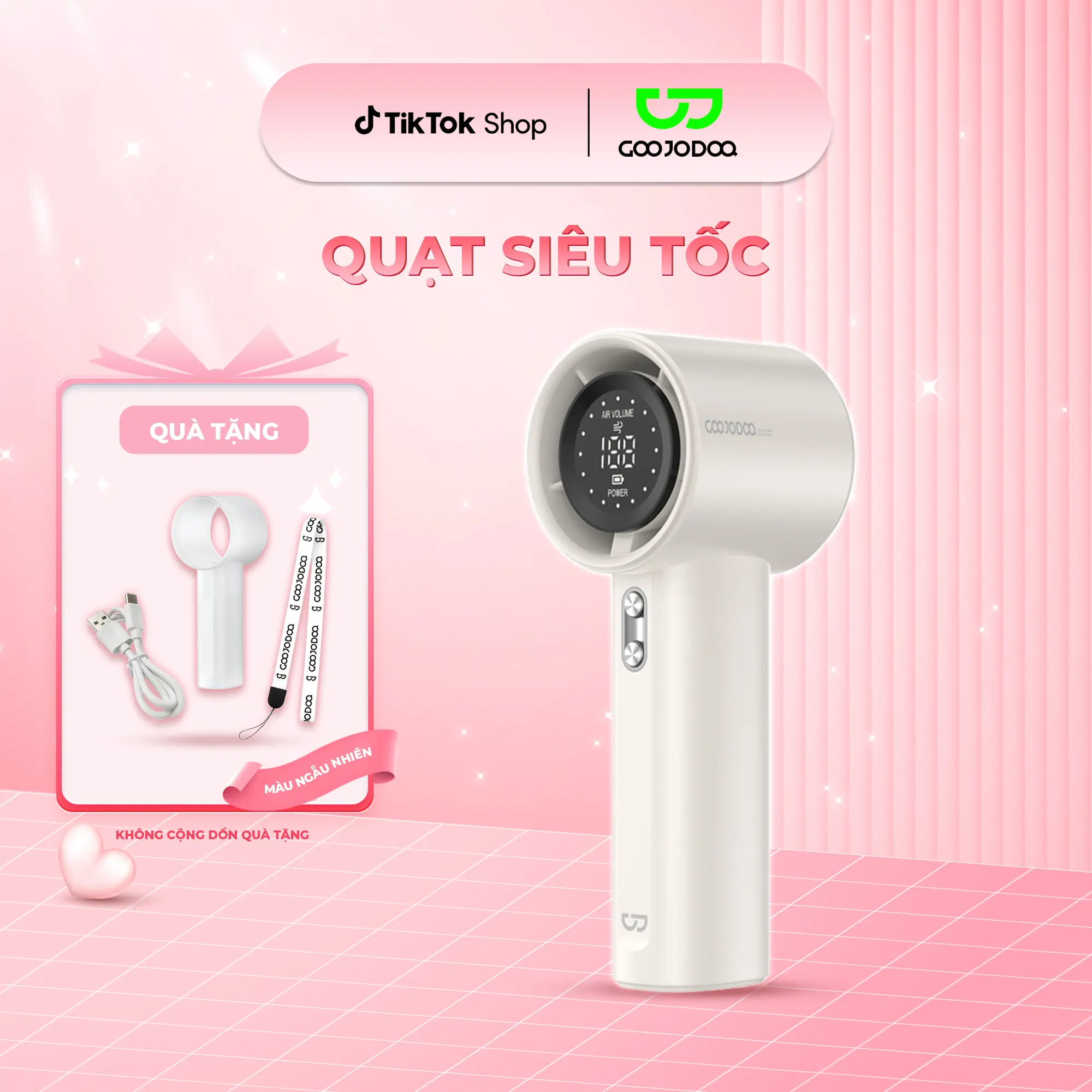 【GOOJODOQ x KOC】Quạt cầm tay tốc độ cao tặng ốp, 100 mức gió,  màn hình kỹ thuật số,  Sử Dụng 2-7h, Usb Mobile PHÙ HỢP LÀM QUÀ TẾT, QUÀ CHO NGƯỜI YÊU Phụ Kiện