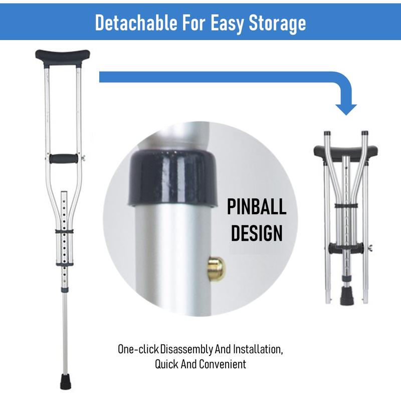 Foldable Lightweight Underarm Crutches With Height Adjustment [SG READY STOCK] 3