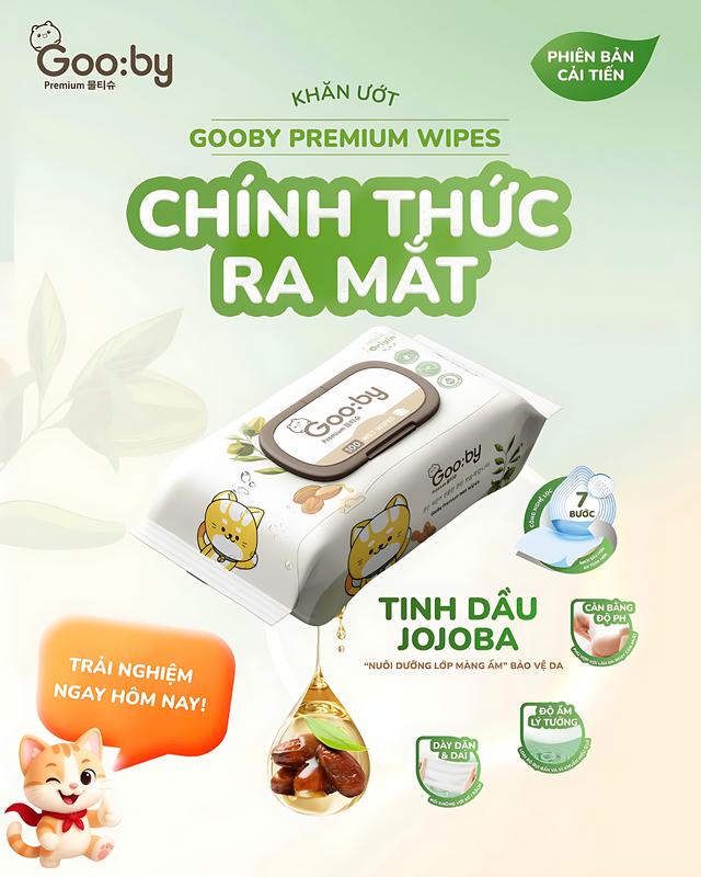 Thùng Khăn Ướt Gooby Premium 10 Gói 100 Tờ Với Tinh Dầu JoJoBa Không Cồn Không Hoá Chất
