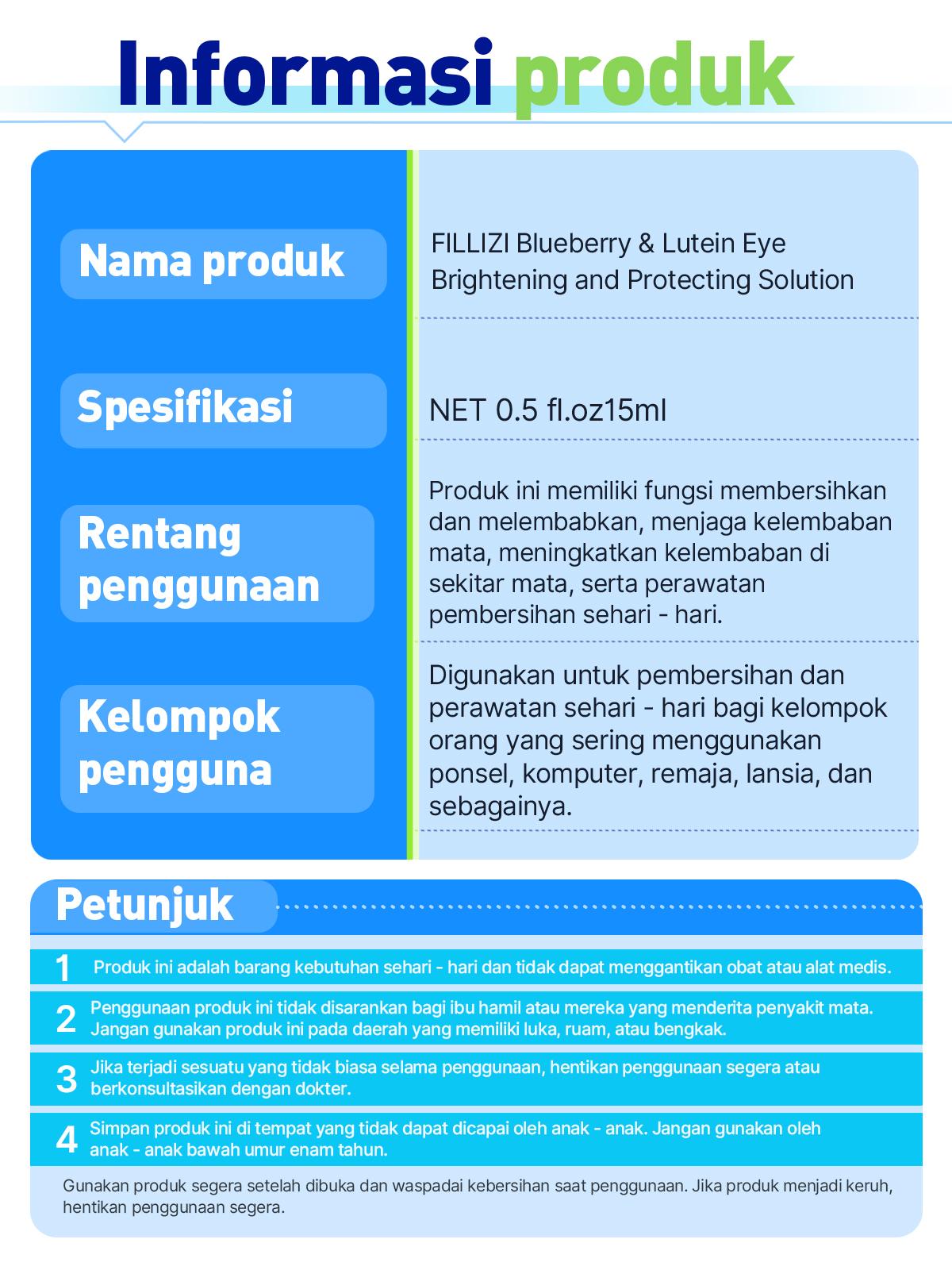 Mata Cerah & Solusi Pelindung - Bright Eyes Blueberry & Lutein Eye Brightening & Protecting Solution Natural Herbs Plant Extracts 15ml