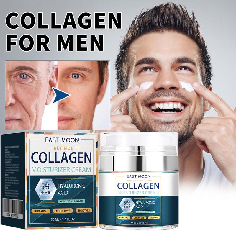 Kem Collagen Retinol, Dành Cho Nam Giới, 50g, Chống Lão Hóa, Làm Mờ Nếp Nhăn, Với Hyaluronic, Hiệu Quả Trong Việc Nâng Và Làm Săn Chắc, Thích Hợp Cho Da Khô, Kem Dưỡng Ẩm Tự Nhiên, Sửa Chữa Da, Kem Dưỡng Ẩm