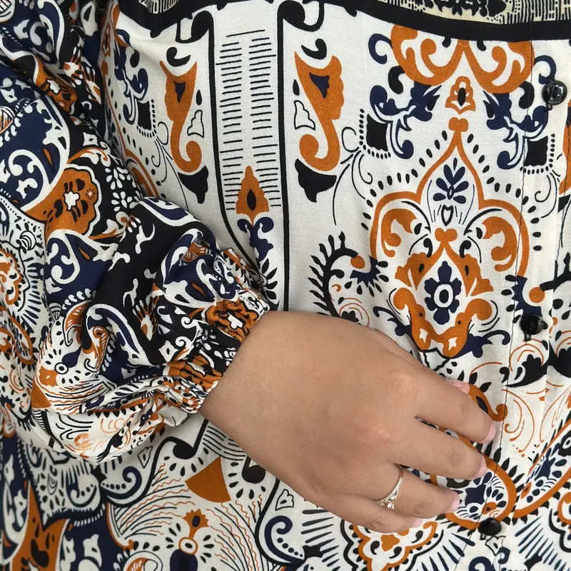 Setelan Celana Kulot Jumbo Motif LD 140 LD 160 Lingkar Pinggang 100-140 Estimasi BB 80-160KG Oversize Jumbo Rayon Viscose Adem Kancing Busui Free Bros  Muslim Wanita | Juragan Klambi 4