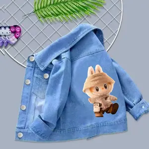 Jaket Jeans Anak Light Blue Denim Unisex Usia 2-9 Tahun Motif Karakter - Pakaian