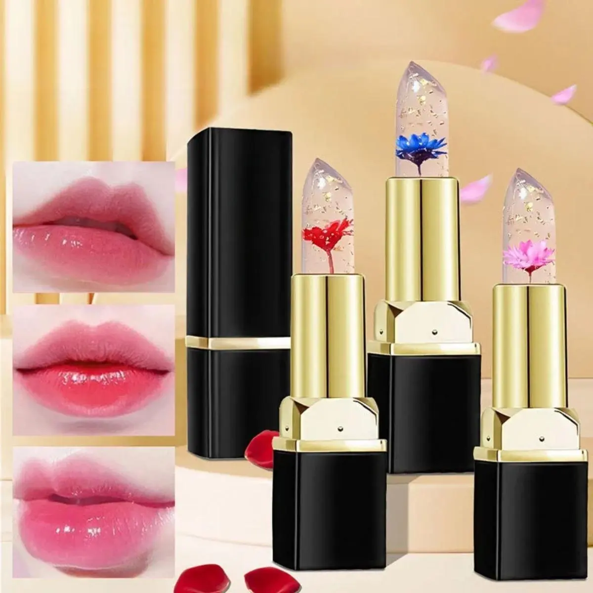 Gincu ajaib yang berubah warna, gincu tahan lama, kalis air, gincu merah, Gincu gebu, solek Kawaii untuk gadis, Kosmetik comel