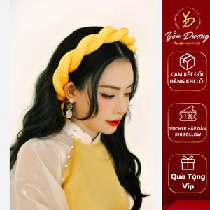 Mấn đội đầu kết hợp Áo Dài vấn đủ màu vải tây thi đan dây ngọc sang trọng A16