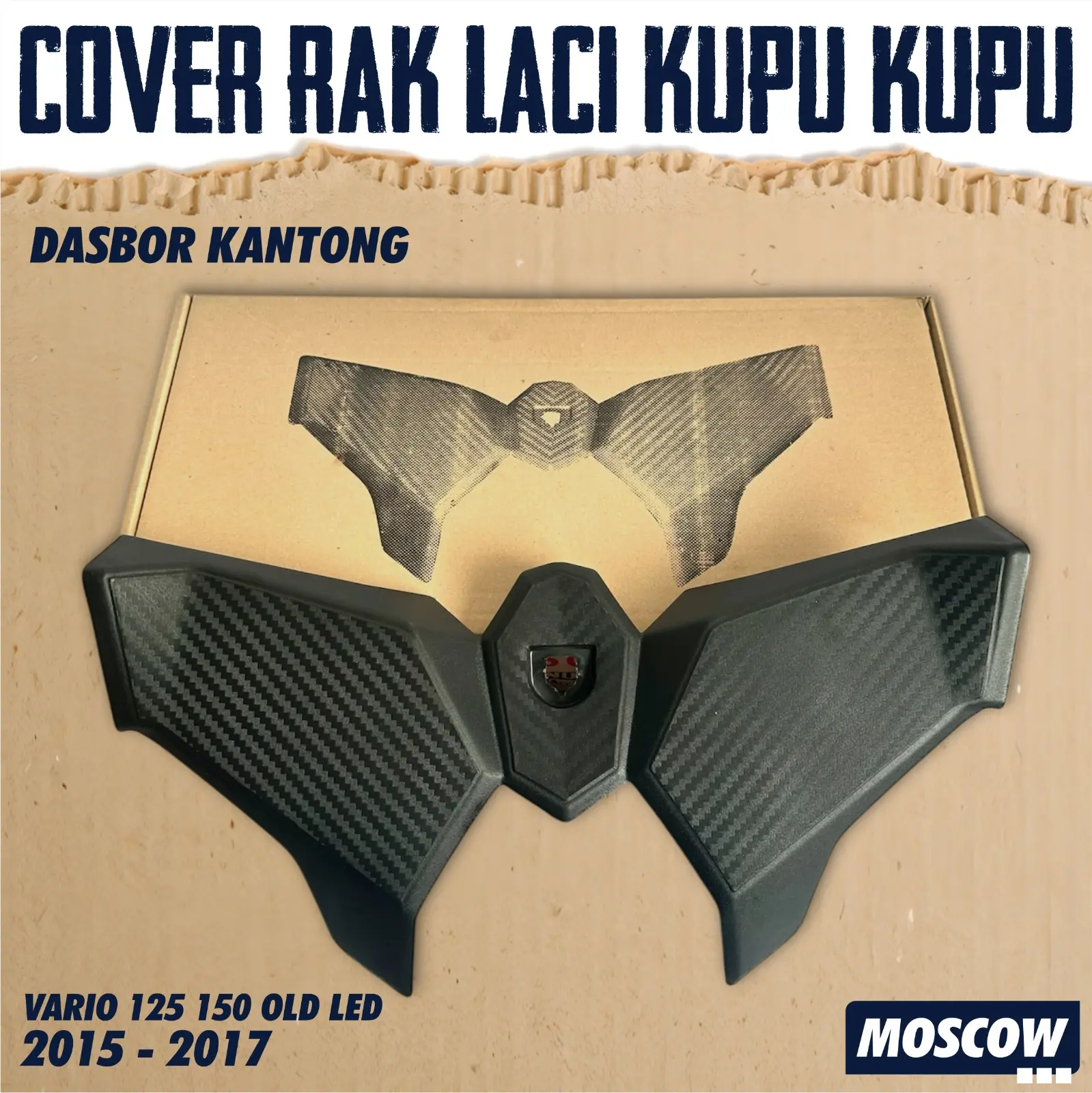 COVER RAK LACI KUPU KUPU VARIO cover rak rack laci dasbor kantong MOSCOW Cover Rack Rak Laci Kupu Kupu Dasbor Vario 125 150 OLD LED 2015 2017 KARBON HITAM