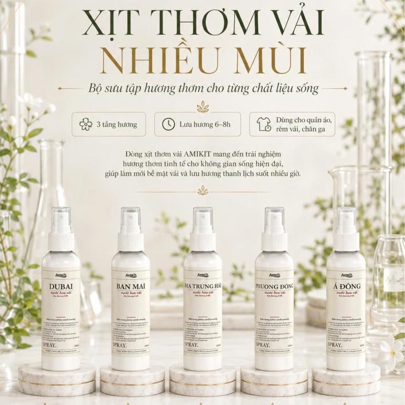 Xịt khô Melie 100ml - Làm Thơm Vải - Khử Mùi Nhanh
