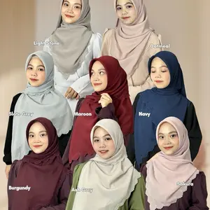 Aqeela Hijab segiempat Bordir ceisyaic