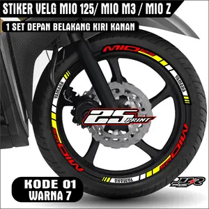 STIKER VELEG MIO 125/MIO M3/MIO Z  1 SET DEPAN BELAKANG KODE 01 STIKER VELG YAMAHA MIO