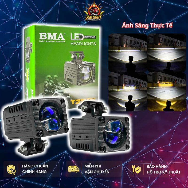  Đèn Trợ Sáng Bi Cầu T2S V2 BMA  New 2025  - 60W Siêu Sáng Pha Màn Chập Chuyên Lắp Oto Xe Máy Tour Phượt Chống Nước IP68 - Bảo Hành 1 Năm 