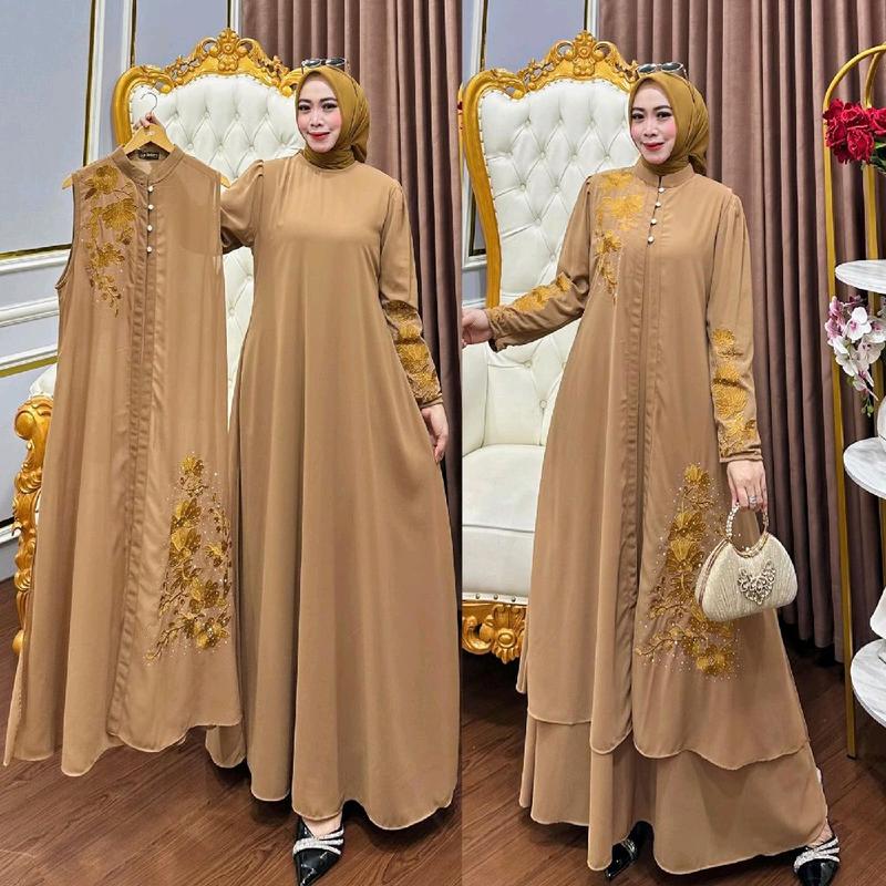 GAMIS KARINA SET ROMPI BAHAN CERUTY LD 110 PB 138 BB 45-75KG BEST SELLER    ld 120 muat bb 55-85kg 7