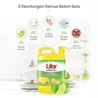 Gambar 【Promo Exclusive】LIBY Lemon Dishwashing Sabun Cuci Piring Liquid 1 Liter Pump - Cairan Pencuci Piring Pengangkat Minyak dengan Esensi Buah Lemon Segar 1 Kg / 1000 mL / 1 Liter - 1PCS LEMON  dari Liby Official_NEW Kab. Tangerang 3 Tokopedia