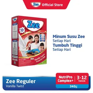 Zee Reguler Vanilla Twist Milk 340gr  - Susu Tumbuh Tinggi Lebih Cepat