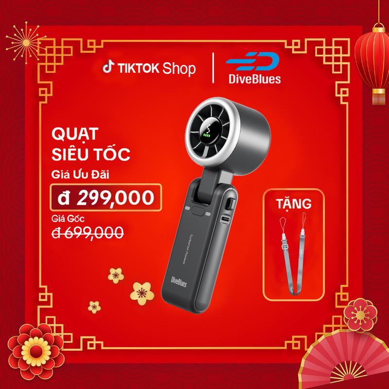 Diveblues Quạt mini cầm tay Quạt Turbo Jet Quạt Cầm Tay Mini làm mát như điều hòa Quạt tích điện cầm tay