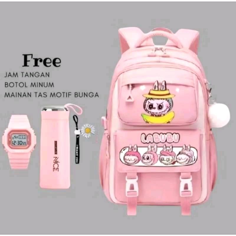 TURUN HARGA VIRAL Tas Boneka Labubu Tas Ransel Sekolah Anak Perempuan SD Tas Sekolah Labubu Terbaru BANYAK BONUSNYA Fashion 4