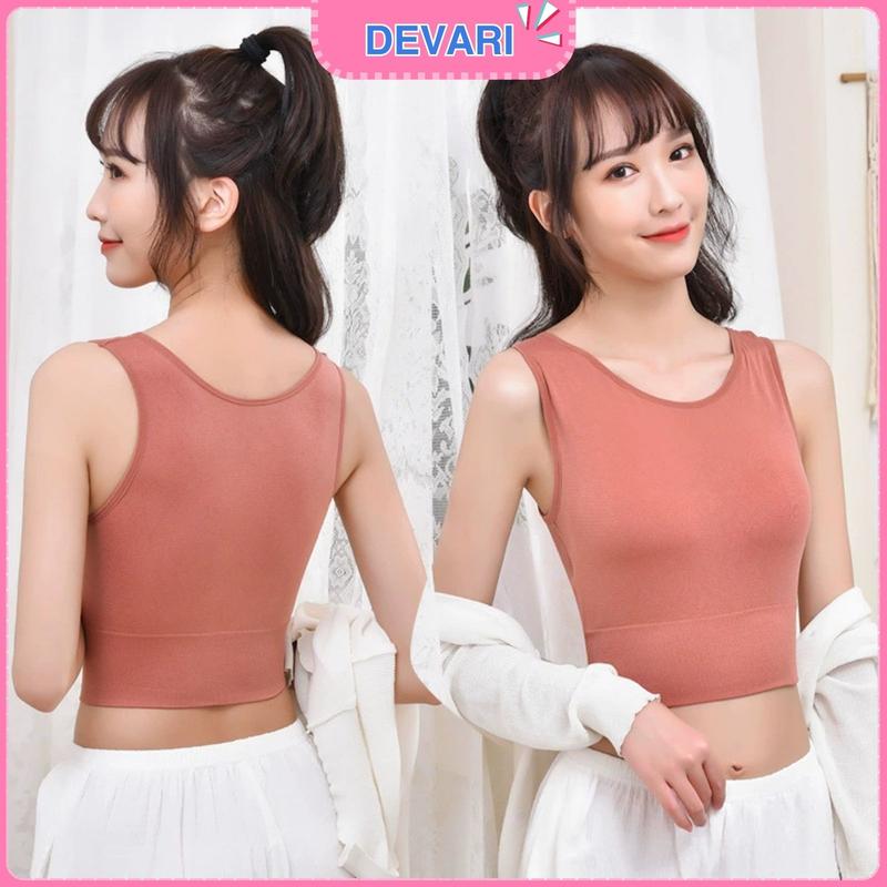  Áo bra nữ phong cách croptop tập gym thể thao - Áo croptop nữ chất liệu cotton thấm hút mồ hôi đẹp và trẻ chung DEVARI B6666 Sport đồ  lót 