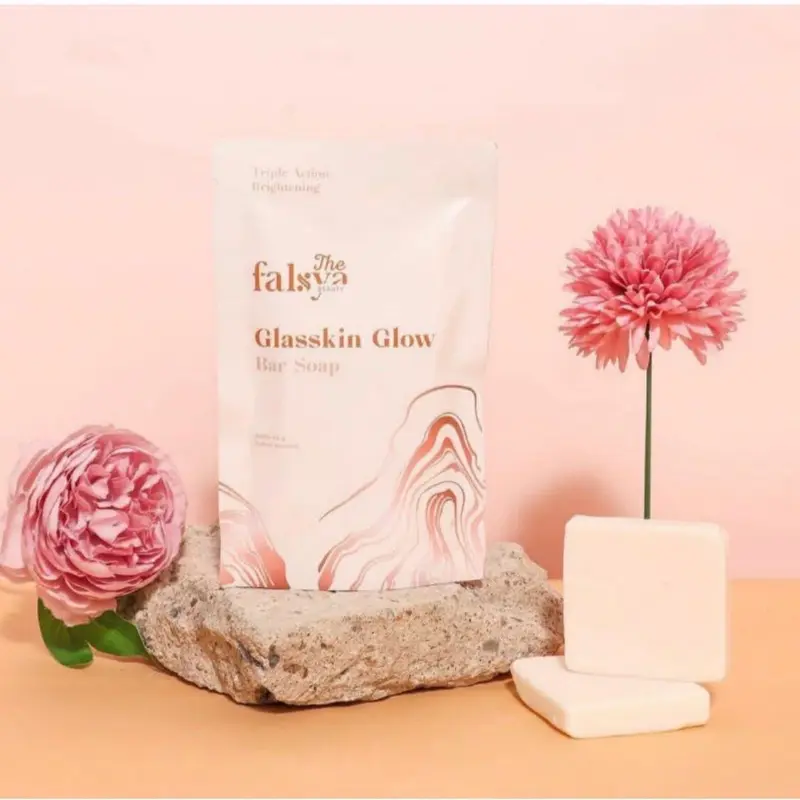 The Falsya Beauty Glasskin Glow Bar Soap, Mugwort Wash Off Mask & Glow Body Scrub 2