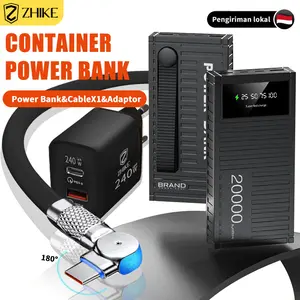 ZHIKE PowerBank 20000mAh Power Bank 50000mAh Charger Fast Charging Dual Output Dual Input Portable Charger  LED Indicator powerbank output Type-C &Micro USB