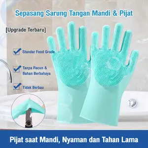 Sarung Tangan Sikat Pijat untuk Kucing Anjing - Mandi Hewan Peliharaan Mudah & Cepat.
