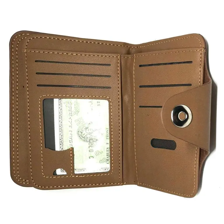 Dompet Pria Dompet Ukuran 3/4 Dompet Tanggung Kancing Magnit Dengan Pilihan Tiga Warna Kartu Kulit Uang 7