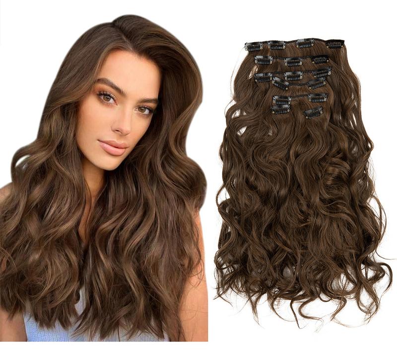 Product Introduction of European and American Fashion 16 Card 7-Piece Set Wig Set Women's Long Curly Hair High Temperature Matte Silk Hair Extension Cross-Border Foreign Trade 9
