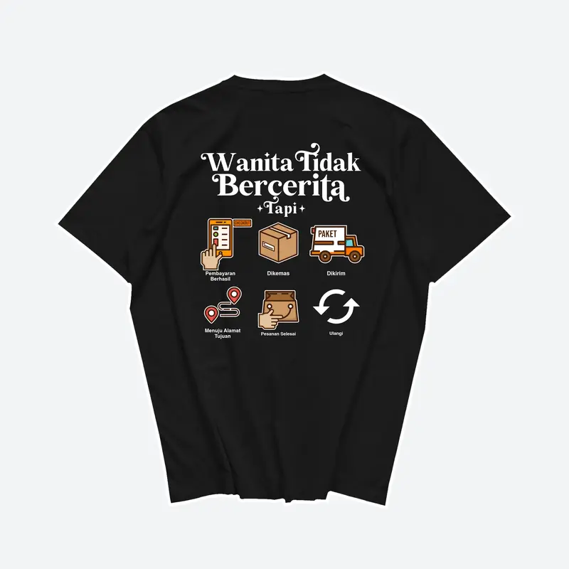 Kepswell - Kaos Wanita Tidak Bercerita V1 - Kaos Kata kata - Kaos Premium Kaos Premium Cotton Combed 24s Unisex 5