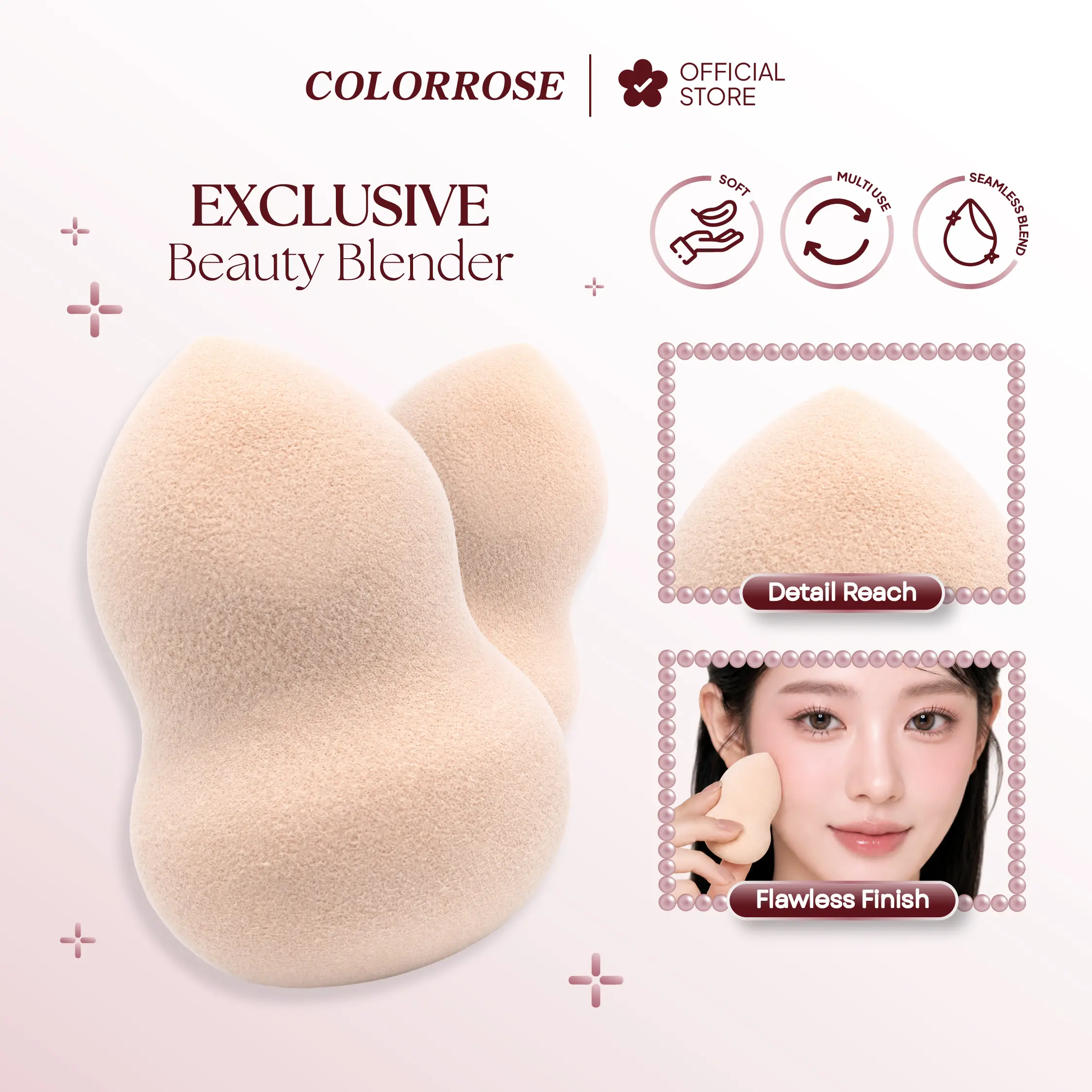 ( FREE GIFT ) COLORROSE Beauty Blender Makeup Sponge Soft Blendable Makeup Puff Free Gift Random Color