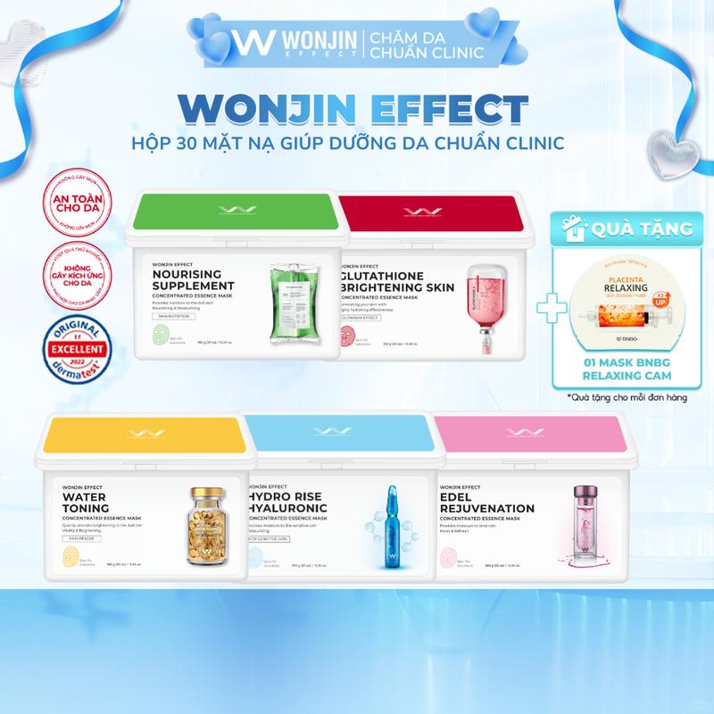   CFV Lananhdaily   TẶNG 1 BNBG Placenta Relaxing  Hộp 30 Mặt Nạ Giúp Dưỡng Da Chuẩn Clinic Mỗi Ngày WonJin Effect Mask 350g  hộp 30 Mask  