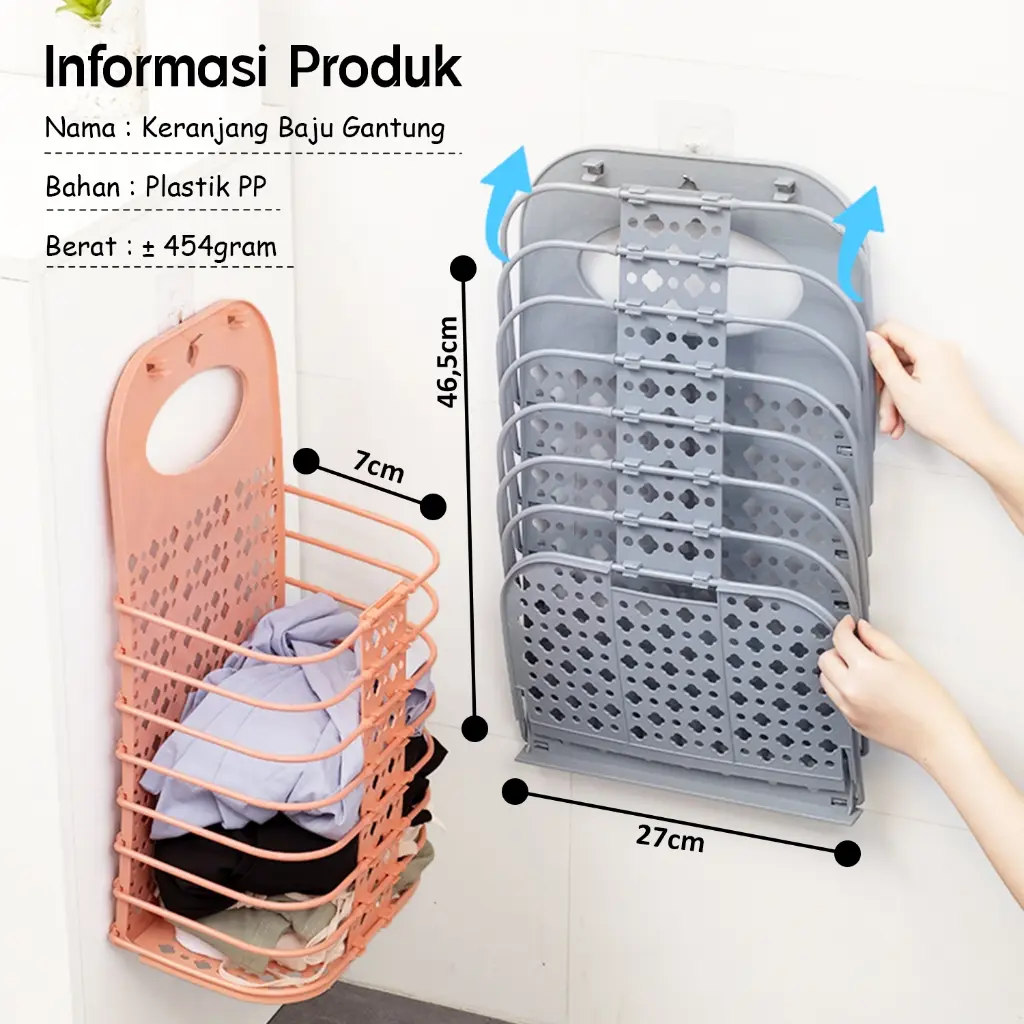 Keranjang Baju Pakaian Gantung Rak keranjang gantung lipat baju kotor keranjang baju kotor foldable laundry serbaguna/V4A2
