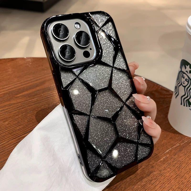 Case Glitter Luxury Quicksand Crystal Chrome 2 In 1 Compatible Iphone 7 8 7+ X Xs Xr 11 12 13 14 15 16 Pro Plus Promax Frame Casing CoverRCI278 6