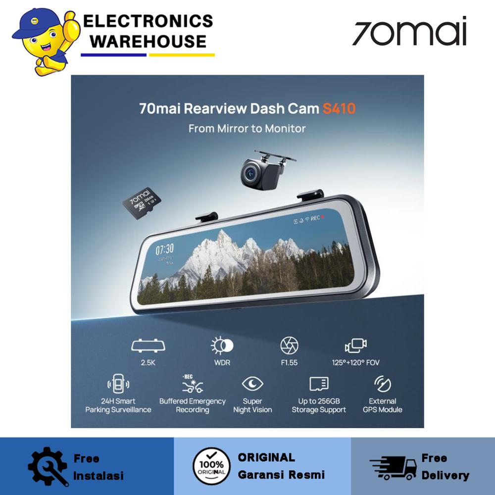 70mai Dash Cam S410 Set 9.35" Full-Laminated Touch Screen 2.5K Resolution External GPS Module Super Night Vision
