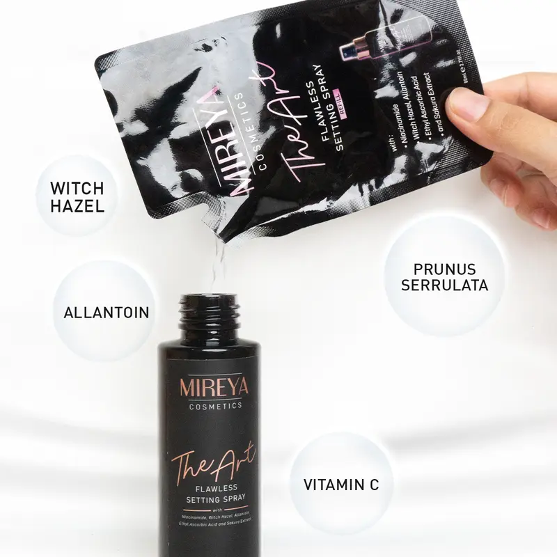 Refill Mireya The Art Flawless Setting Spray 80ml - Mireya Setting Spray & Finishing Spray Cosmetics Make Up Face Mist 6