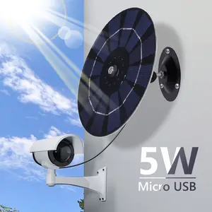 Panel surya 360 5W 5V, IP keamanan braket dapat disesuaikan, pengisi