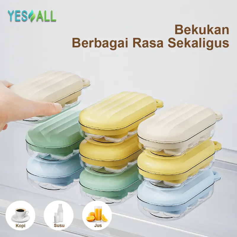 YESALL Cetakan Es Batu Kecil Mini Silikon Beruang Bear Coklat Jelly 6 Sekat Model Tekan Press| Wadah Tempat Es Batu Ice Cube Tray Pencetak Es Batu Aesthetic Kitchenware 4