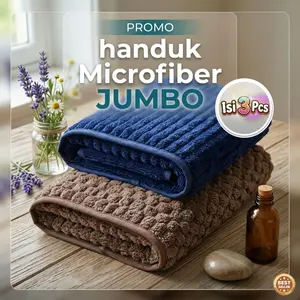 PROMO - 3 PCS HANDUK JUMBO UK 85 x 160 CM Bahan Microfiber POLOS  lembut daya serap tinggi