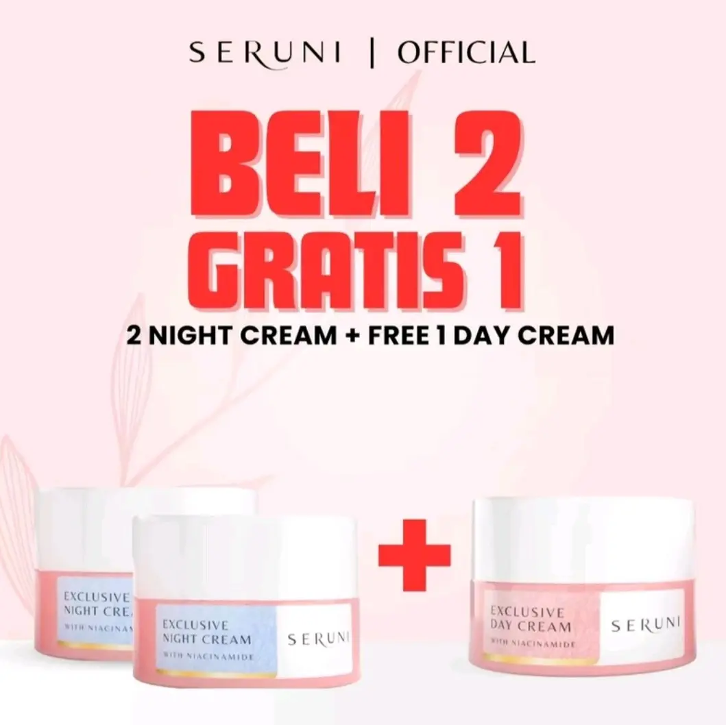 [BELI 2 GRATIS 1] Seruni 2 Exclusive Night Cream + Gratis 1 Day Cream Membancu mencerahkan Wajah