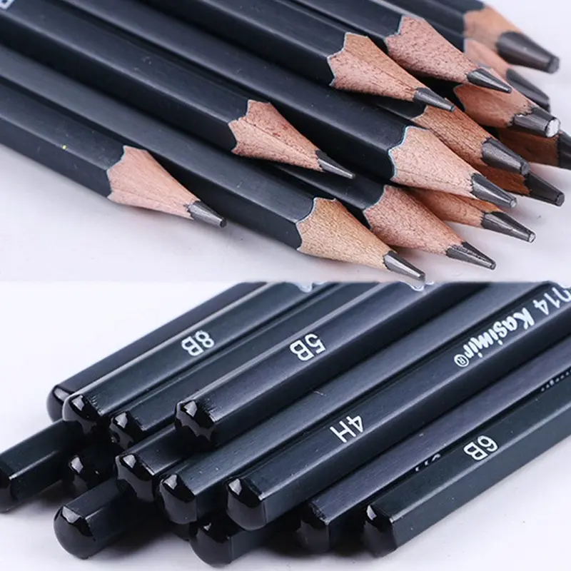 Bút chì phác thảo than chì, 14 cái / bộ, 12B, 10B, 8B, 7B, 6B, 5B, 4B, 3B, 2B, HB, 2H, 4H, 6H 4