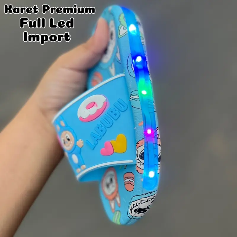 SANDAL JEPIT ANAK LED LABUBU LAMPU MENYALA KELAP KELIP LAKI LAKI PEREMPUAN SEO  Fashion  Karet 8