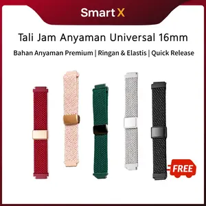 Tali Jam Nylon Anyaman Universal 16MM Quick Release Strap Elastis Ringan untuk Smartwatch Multi Color