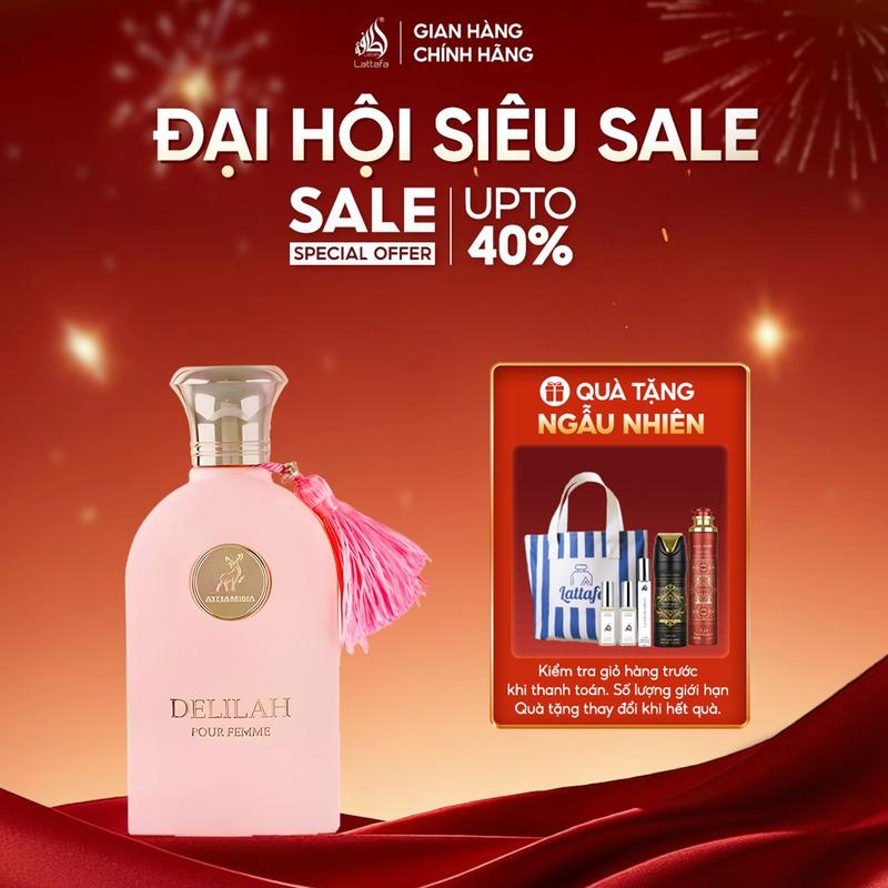   KOL  Nước hoa nữ Lattafa Maison Alhambra Delilah hương trái cây tươi hoa trắng thanh khiết độc đáo 100ml 