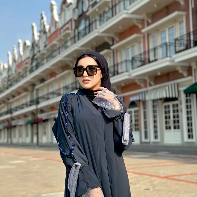 Abaya tile crystal fursan/ abaya mewah/abaya pesta kombinasi crystal premium 8