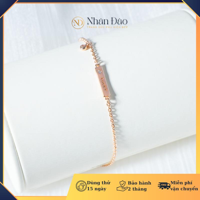  Lắc Tay Lucky may mắn nhỏ nhắn xinh xắn- Lắc tay UNISEX Titan xi mạ vàng 