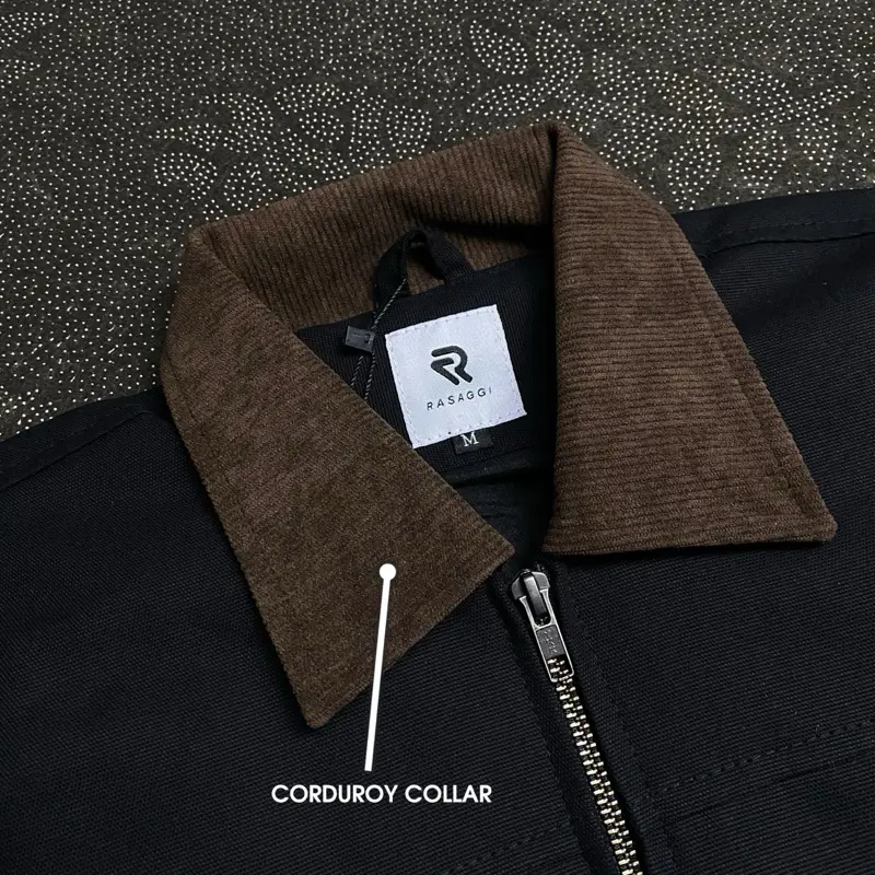 RASAGGI Work Jacket Canvas Marsoto Longsleeve Double Zipper 6