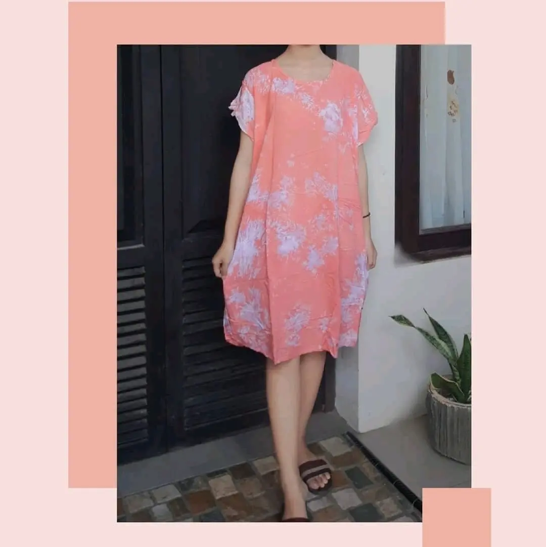 Daster Bali Rayon Wanita Adem Motif Banyak Dress Pendek